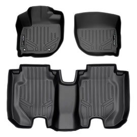 SMARTLINER Custom Fit Floor Mats 2 Row Liner Set Black Compatible With 2016-2022 Honda HR-V (SA0193/B0193)