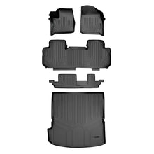 Load image into Gallery viewer, SMARTLINER Floor Mats 3 Rows - Cargo Liner Behind 2nd Row Set Black Compatible With 2018-2022 Chevrolet Traverse with 2nd Row Bench Seat (SA0343/B0343/C0343/D0343)