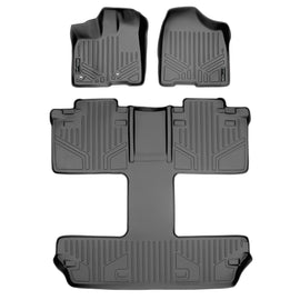 SMARTLINER Custom Fit Floor Mats 3 Row Liner Set Grey Compatible With 2013-2020 Toyota Sienna 7 Passenger Model Only (SA2128/B2128)