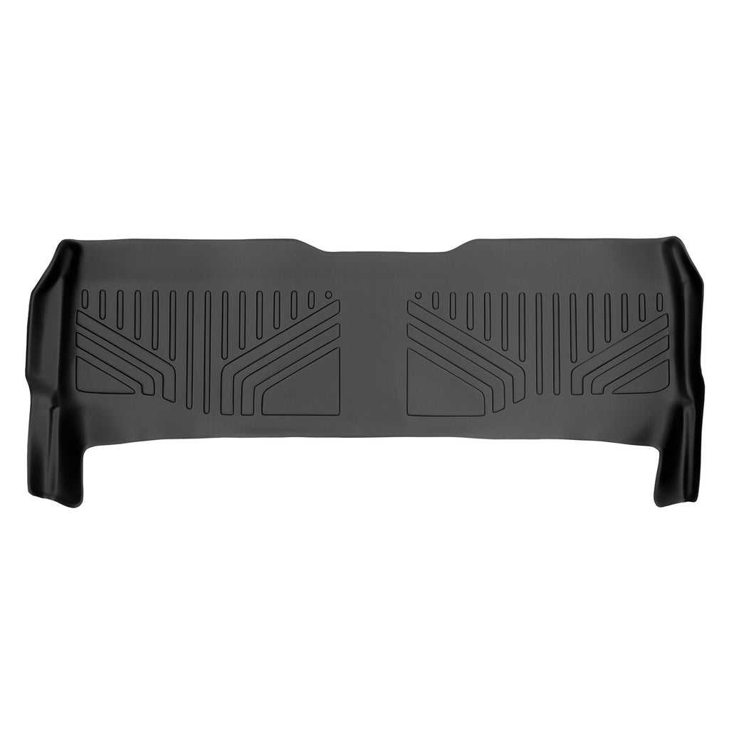 SMARTLINER Custom Fit Floor Mats 2nd Row Liner Black Compatible With 2011-2016 Ford F-250 / F-350 / F-450 / F-550 Super Duty Crew Cab (SB0042)