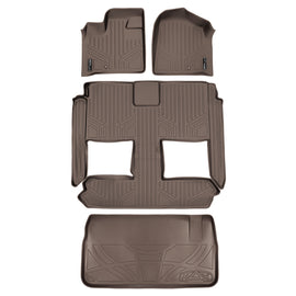 SMARTLINER Floor Mats 3 Rows - Cargo Liner Behind 3rd Row Set Tan 2008-2020 Caravan / 08-2016 Town & Country (SA1046/B1046/D1046)