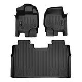 SMARTLINER Custom Fit Floor Mats 2 Row Liner Set Black Compatible With 2015-2025 Ford F-150 SuperCrew Cab with 1st Row Bench Seat (SA0167/B0188)