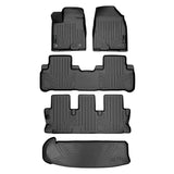 SMARTLINER Floor Mats 3 Rows and Cargo Liner Behind 3rd Row Set Black Compatible With 2014-2019 Toyota Highlander with 2nd Row Bench Seat (SA0152/B0152/C0152/E0152)