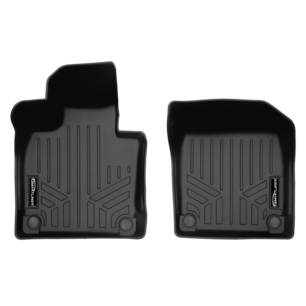SMARTLINER Custom Fit All Weather 1st Row Black Floor Mat Liner Set Compatible With 2018-2023 Volvo XC60 (SA0604)