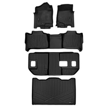 Load image into Gallery viewer, SMARTLINER Custom Fit Floor Mats 3 Rows and Cargo Liner Behind 3rd Row Black Compatible With 2007-2014 Suburban / Yukon XL (SA0015/B0015/C0015/E0238)