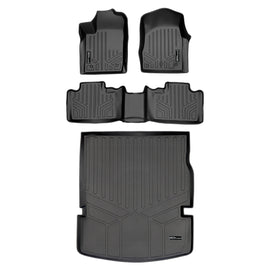 SMARTLINER Floor Mats and Cargo Liner Behind 2nd Row Compatible With 2013-16 Durango with 1st Row Dual Floor Hooks and 2nd Row Bench Seat (SA0127/B0071/D0113)