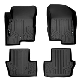 SMARTLINER Floor Mats 2 Row Liner Set Black Compatible With 2007-2012 Dodge Caliber / 2007-2017 Jeep Patriot / Compass Old Body Style (SA0263/B0263)