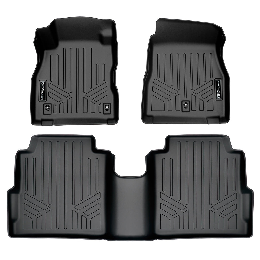 SMARTLINER Custom Fit Floor Mats 2 Row Liner Set Black Compatible With 2018-2023 Nissan Kicks (SA0376/B0376)