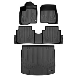 SMARTLINER All Weather Custom Fit Black 2 Row Floor Mats and Cargo Liner Set Compatible With 2023-2025 Honda CR-V & CR-V Hybrid (SA0665/B0665/D0665)