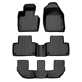 SMARTLINER Custom Fit Floor Mats 3 Row Liner Set Black Compatible With 2016-2023 Volvo XC90 - No Plug-in Hybrid Models (SA0223/B0223/C0223)