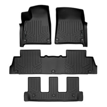 Load image into Gallery viewer, SMARTLINER All Weather Custom Fit Black 3 Row Floor Mat Liner Set Compatible With 2022-2024 Rivian R1S SUV (SA0615/B0698/C0698)