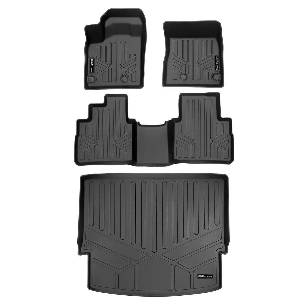 SMARTLINER Custom Fit All Weather Black 2 Row Floor Mats and Cargo Liner Set Compatible With 2021-2023 Nissan Rogue (SA0540/B0540/D0540)