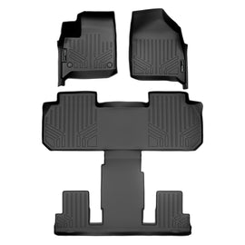 SMARTLINER Custom Fit All Weather Protection Black 2 Row Floor Liners Compatible With 2018-2024 Buick Enclave (SA0345/B0345)