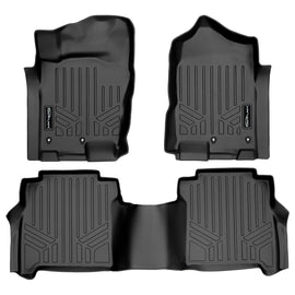 SMARTLINER Floor Mats Liner Set Black Compatible With Crew Cab 2017-2022 Titan / 2016-2022 Titan XD (SA0216/B0216)