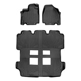 SMARTLINER Custom Fit Floor Mats 3 Row Liner Set Black Compatible With 2011-2017 Honda Odyssey - All Models (SA0103/B0103)