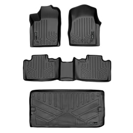 SMARTLINER Floor Mats and Cargo Liner Behind 3rd Row Compatible With 2013-16 Durango with 1st Row Dual Floor Hooks and 2nd Row Bench Seat (SA0127/B0071/E0113)