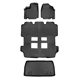 SMARTLINER Custom Fit Floor Mats 3 Rows and Cargo Liner Set Black Compatible With 2011-2017 Honda Odyssey - All Models (SA0103/B0103/D0103)