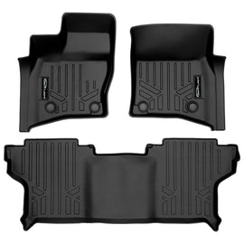 SMARTLINER All Weather Custom Fit 2 Row Floor Mat Liner Set Compatible With 2020-2023 Range Rover Defender 90 (SA0564/B0626)