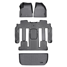 Load image into Gallery viewer, SMARTLINER Custom Fit Floor Mats 3 Rows and Cargo Liner Behind 3rd Row Set Grey Compatible With 2008 Enclave with 2nd Row Bucket Seats (SA2043/B2326/D2044)