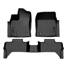 Load image into Gallery viewer, SMARTLINER Custom Fit Black 2 Row Floor Mat Liner Set Compatible With 2022-2023 Toyota Tundra Double Cab with 2nd Row Underseat Storage (SA0593/B0625)