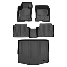SMARTLINER Custom Floor Mats and Cargo Liner Behind 2nd Row Black Compatible With 2020-2021 Ford Escape Hybrid Models Only (SA0505/B0505/D0477)