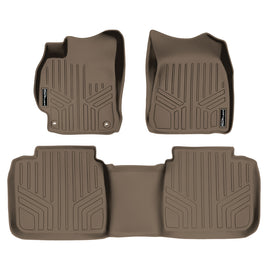 SMARTLINER Custom Fit Floor Mats 2 Row Liner Set Tan Compatible With 2012-2015 Toyota Camry - All Models (SA1102/B1102)