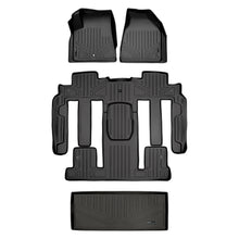 Load image into Gallery viewer, SMARTLINER Floor Mats 3 Rows and Cargo Liner Behind 3rd Row Set Black Compatible With GMC Acadia/Saturn Outlook with 2nd Row Bucket Seats (SA0043/B0326/E0162)