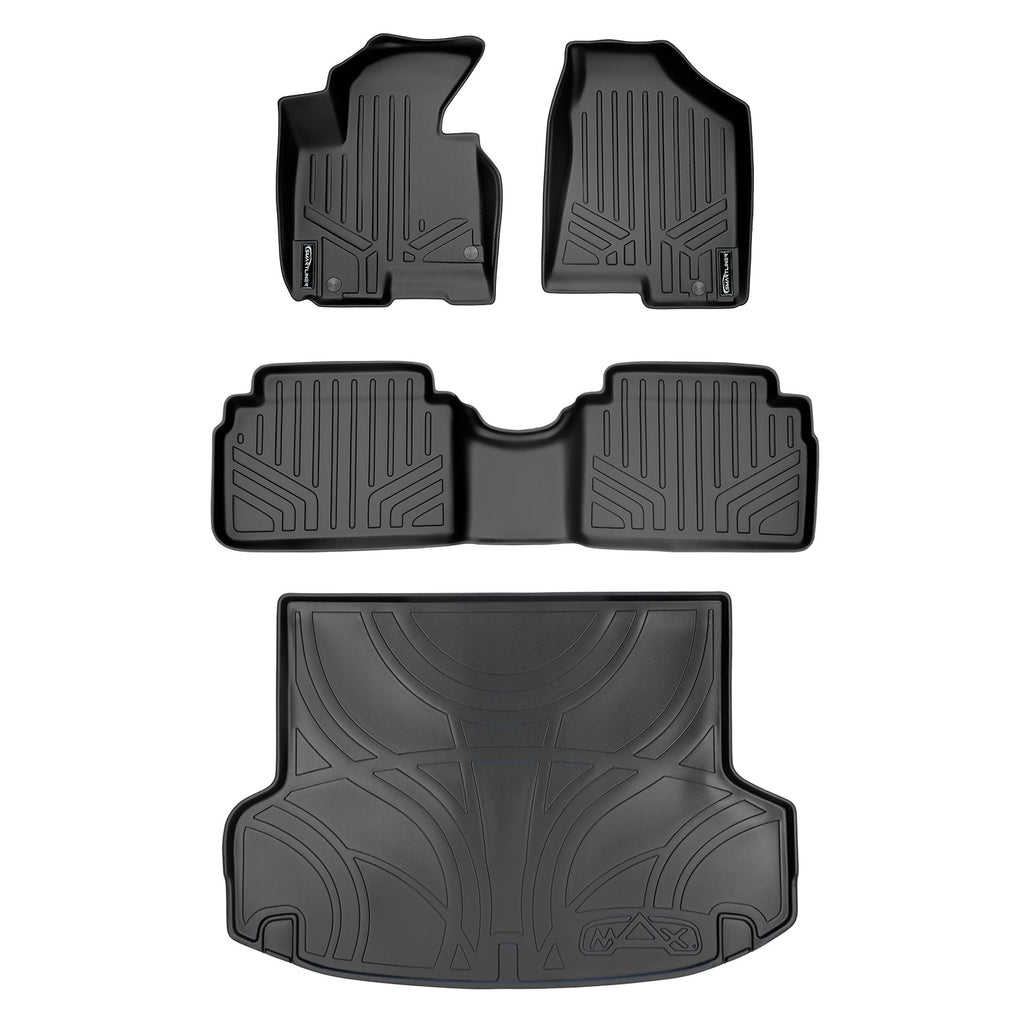 SMARTLINER Custom Fit Floor Mats 2 Rows and Cargo Liner Set Black Compatible With 2010-2013 Hyundai Tucson - All Models (SA0056/B0056/D0056)