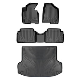 SMARTLINER Custom Fit Floor Mats 2 Rows and Cargo Liner Set Black Compatible With 2010-2013 Hyundai Tucson - All Models (SA0056/B0056/D0056)
