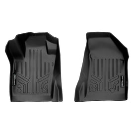 SMARTLINER Floor Mats 1st Row Liner Set Black Compatible With 2017-2021 Jeep Compass with Dual Driver Side Floor Hooks (SA0331)