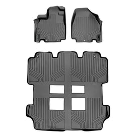 SMARTLINER Custom Fit Floor Mats 3 Row Liner Set Grey Compatible With 2011-2017 Honda Odyssey - All Models (SA2103/B2103)