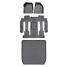 Load image into Gallery viewer, SMARTLINER Custom Fit Floor Mats 3 Rows and Cargo Liner Behind 2nd Row Set Grey Compatible With 2008 Enclave with 2nd Row Bucket Seats (SA2043/B2326/D2043)