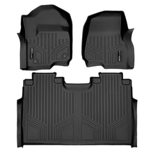 Load image into Gallery viewer, SMARTLINER Custom Fit Black 2 Row Floor Liner Set Compatible With 2017-2024 Ford F-250|F-350 Super Crew Cab with 1st Row Bucket Seats with no 2nd Row Under Seat Storage (SA0246/B0167)