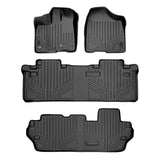 SMARTLINER Custom Fit Floor Mats 3 Row Liner Set Black Compatible With 2013-2020 Toyota Sienna 8 Passenger Model (SA0128/B0083/C0083)