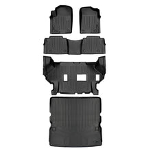 Load image into Gallery viewer, SMARTLINER Custom Fit All Weather Protection Black 3 Row Floor Liners &amp; Cargo Liner behind the 2nd Row Seats Compatible With 2019-2024 Infiniti QX80 (SA0504/B0504/C0504/D0242)