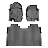SMARTLINER Custom Fit 2 Row Gray Floor Mat Liner Set Compatible With 2022-2023 Ford F-150 Lightning (SA2167/B2188-R)