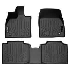 SMARTLINER All Weather Protection Custom Fit Black 2 Row Floor Mat Liner Set Compatible With 2023-2024 Lexus RZ (SA0702/B0702)