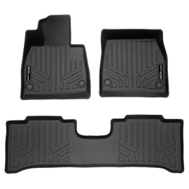 SMARTLINER All Weather Protection Custom Fit Black 2 Row Floor Mat Liner Set Compatible With 2023-2024 Mercedes-Benz EQE SUV (SA0704/B0704)