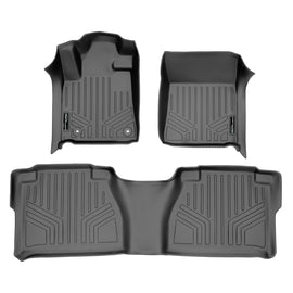 SMARTLINER Custom Fit Floor Mats 2 Row Liner Set Grey Compatible With 2012-2013 Toyota Tundra Double Cab (SA2108/B2041)