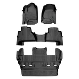 SMARTLINER Custom Fit Floor Mats 3 Row Liner Set Black Compatible With 2015-2020 Cadillac Escalade (SA0136/B0163/C0153)