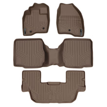 Load image into Gallery viewer, SMARTLINER Custom Fit Floor Mats 3 Row Liner Set Tan Compatible With 2017-2019 Ford Explorer with 2nd Row Center Console (SA1245/B1109/C1082)