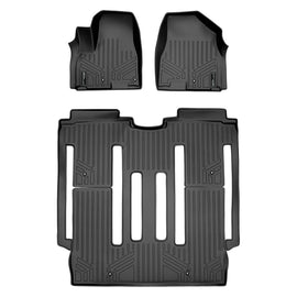 SMARTLINER Custom Fit Floor Mats 2 Row Liner Set Black Compatible With 2015-2021 Kia Sedona 8 Passenger Model Only (SA0203/B0203)