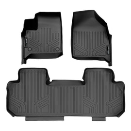 SMARTLINER Custom Fit Floor Mats 2 Row Liner Set Black Compatible With 2018-2022 Buick Enclave with 2nd Row Bench Seat (SA0345/B0343)