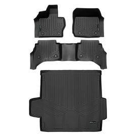 SMARTLINER Custom Fit Black 2 Row Floor Mats and Cargo Liner Set Compatible With 2022-2024 Range Rover Standard Wheelbase (SA0703/B0703/D0703)