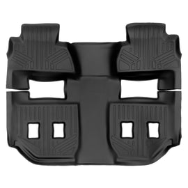 SMARTLINER Custom Fit Floor Mats 2nd and 3rd Row Liner Black Compatible With 2015-2020 Chevrolet Suburban / GMC Yukon XL (SB0159)