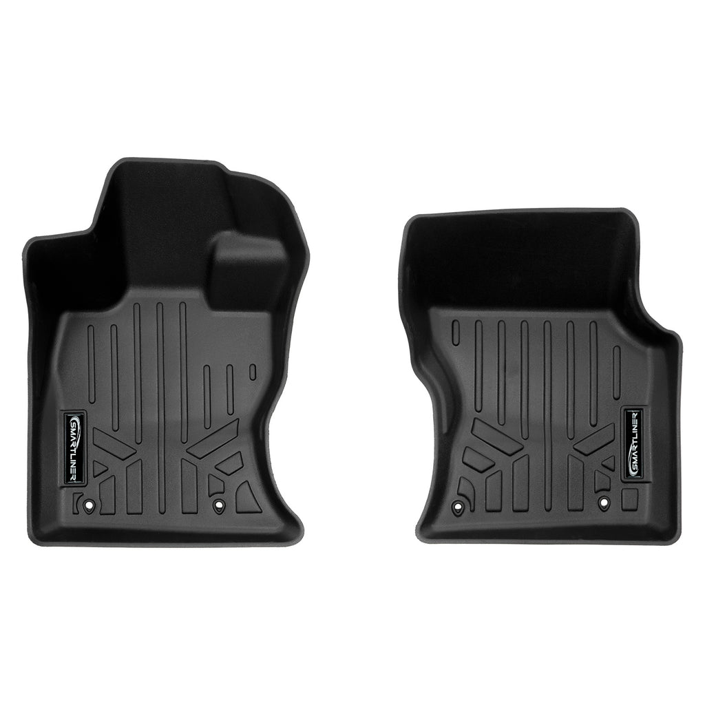 SMARTLINER Custom Fit All Weather Black 1st Row Floor Mat Liner Set Compatible With 2021-2023 Land/ Range Rover Velar (SA0662)