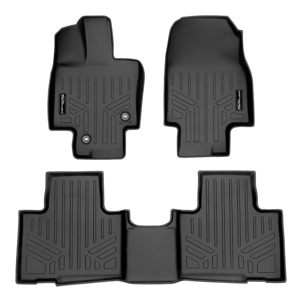 SMARTLINER Floor Mats 2 Row Liner Set Black Compatible With 2020-2022 Highlander (SA0500/B0500)