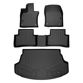 SMARTLINER Custom Fit All Weather Black 2 Row Floor Mats and Cargo Liner Set Compatible With 2019-2023 Lexus UX Hybrid (SA0441/B0441/D0656)