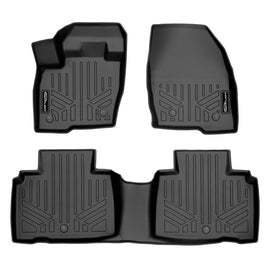 SMARTLINER Custom Fit All Weather Protection Black 2 Row Floor Liners Compatible With 2019-2023 Lincoln Nautilus (SA0446/B0446-N1)