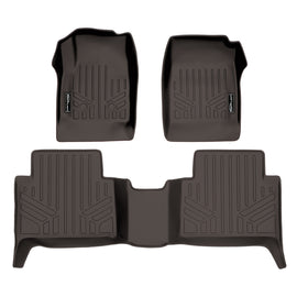 SMARTLINER Custom Fit Floor Mats 2 Row Liner Set Cocoa Compatible With 2015-2022 Chevy Colorado Crew Cab / GMC Canyon Crew Cab (SA3164/B3164)